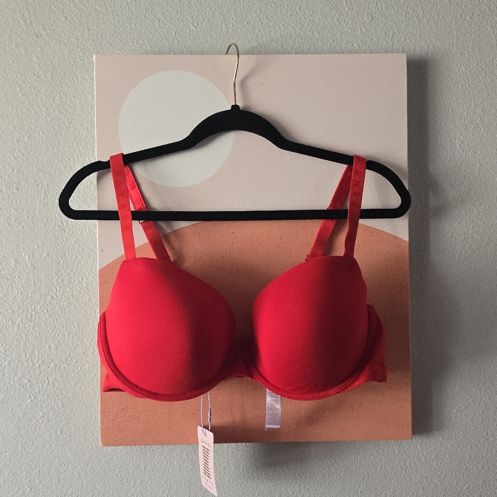 38DD SAVAGE X FENTY Cotton Essentials Demi T-Shirt Bra - Timeless Red